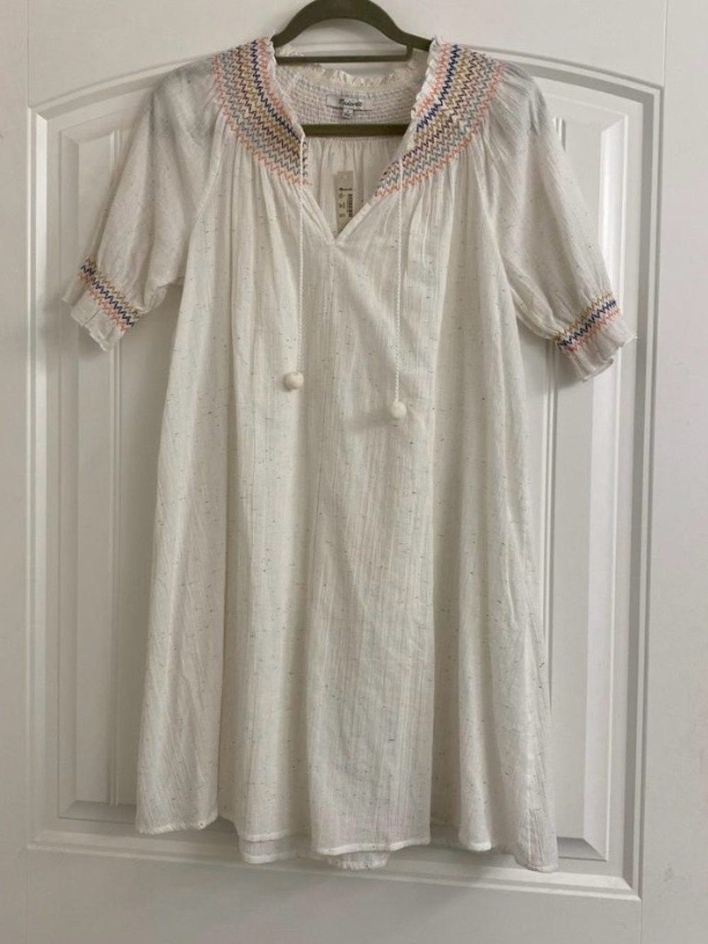 Madewell NWT Women’s Rainbow Smocked Trapeze Dress Size Small
